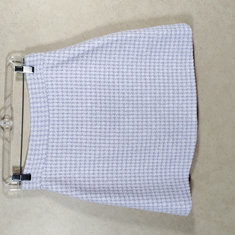 6143 Miu Miu lavender and white tweed skirt 40 8 NWT